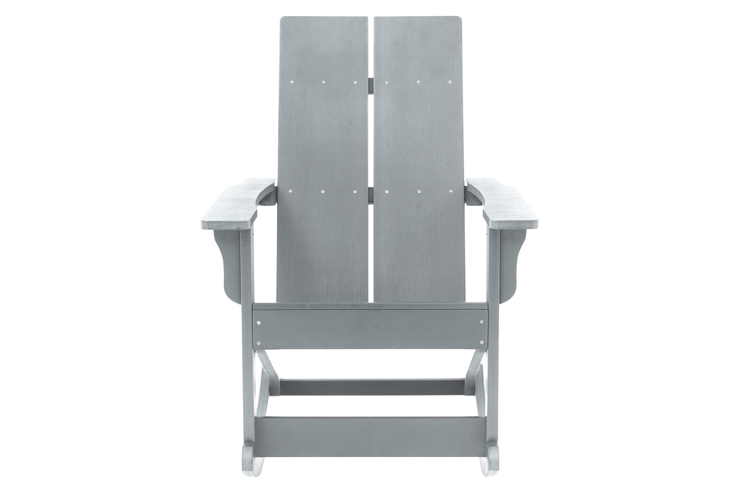 BLNK Finn Commercial All-Weather Poly Resin 2-Slat Rocking Adirondack Chair with Rust Resistant Stainless Steel Hardware - Gray