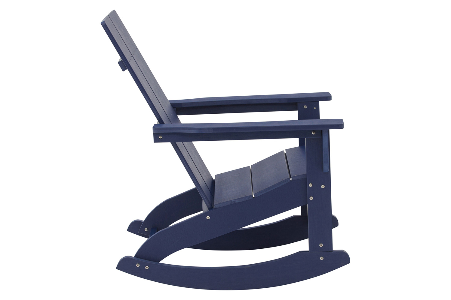 BLNK Finn Commercial All-Weather Poly Resin 2-Slat Rocking Adirondack Chair with Rust Resistant Stainless Steel Hardware Set of 2 - Navy