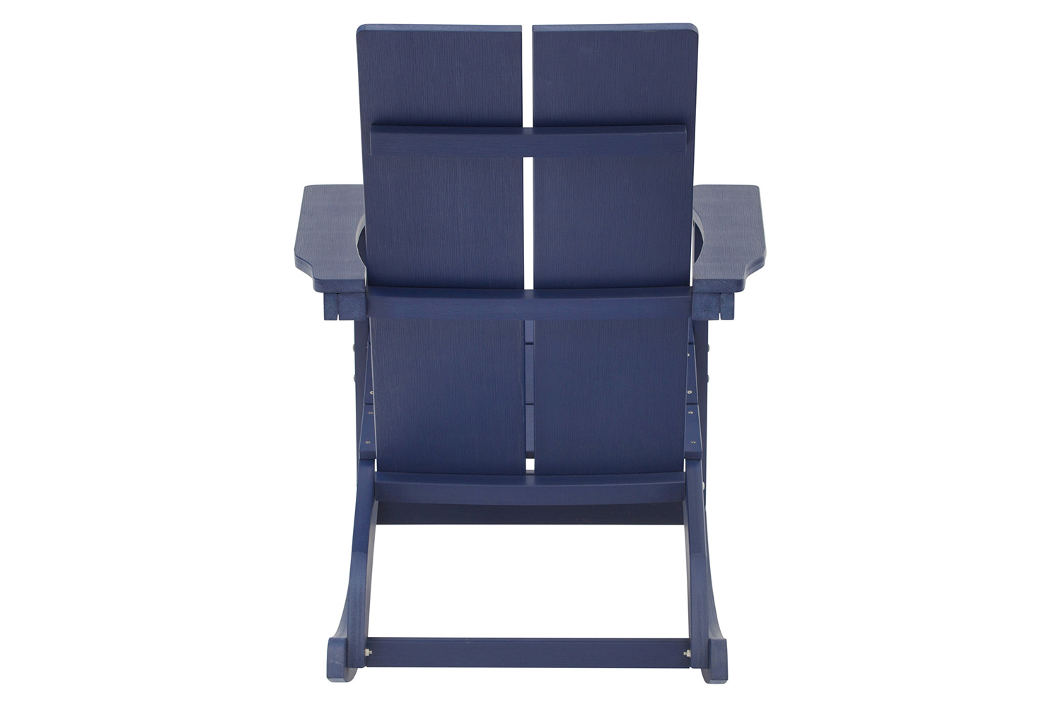 BLNK Finn Commercial All-Weather Poly Resin 2-Slat Rocking Adirondack Chair with Rust Resistant Stainless Steel Hardware Set of 2 - Navy