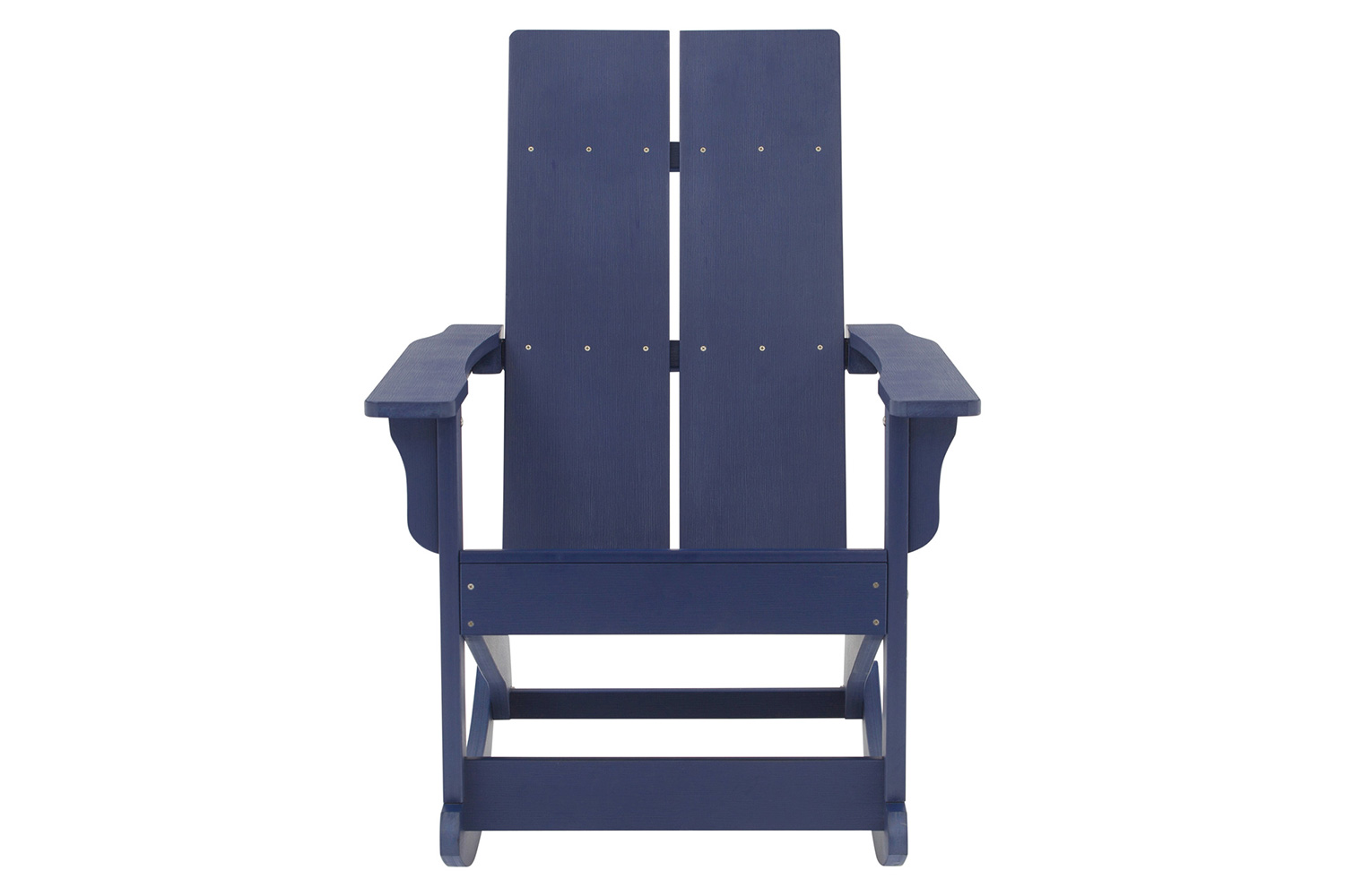 BLNK Finn Commercial All-Weather Poly Resin 2-Slat Rocking Adirondack Chair with Rust Resistant Stainless Steel Hardware Set of 2 - Navy