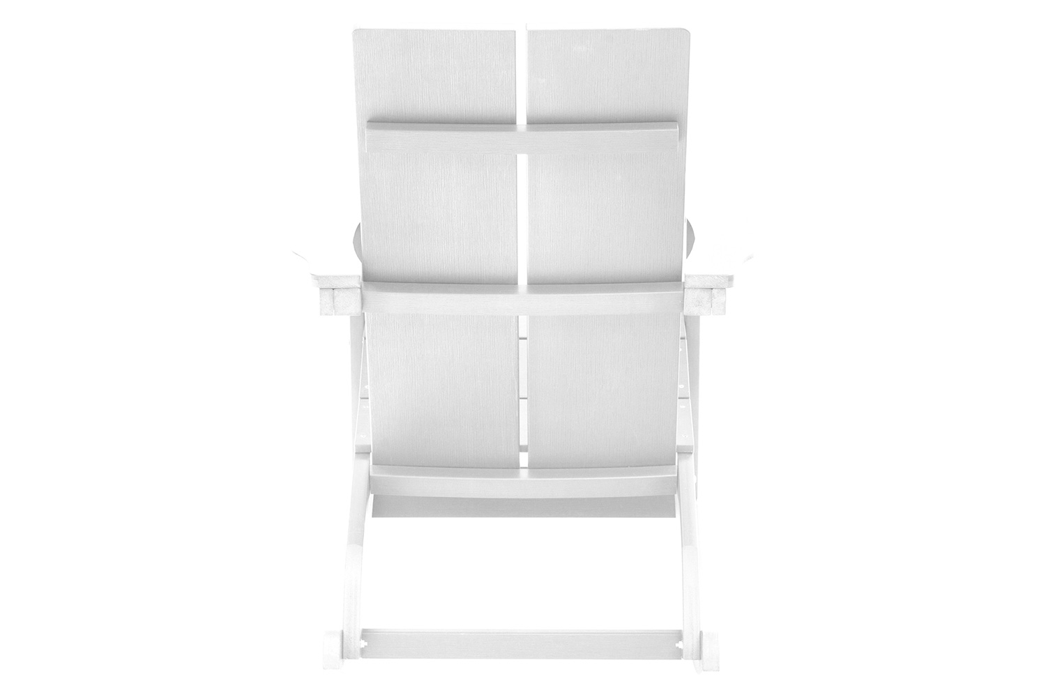 BLNK Finn Commercial All-Weather Poly Resin 2-Slat Rocking Adirondack Chair with Rust Resistant Stainless Steel Hardware - White