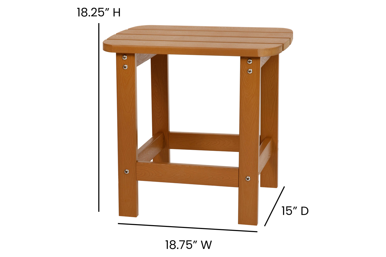 BLNK - Charlestown Commercial All-Weather Indoor-Outdoor Poly Resin Wood Adirondack Side Table