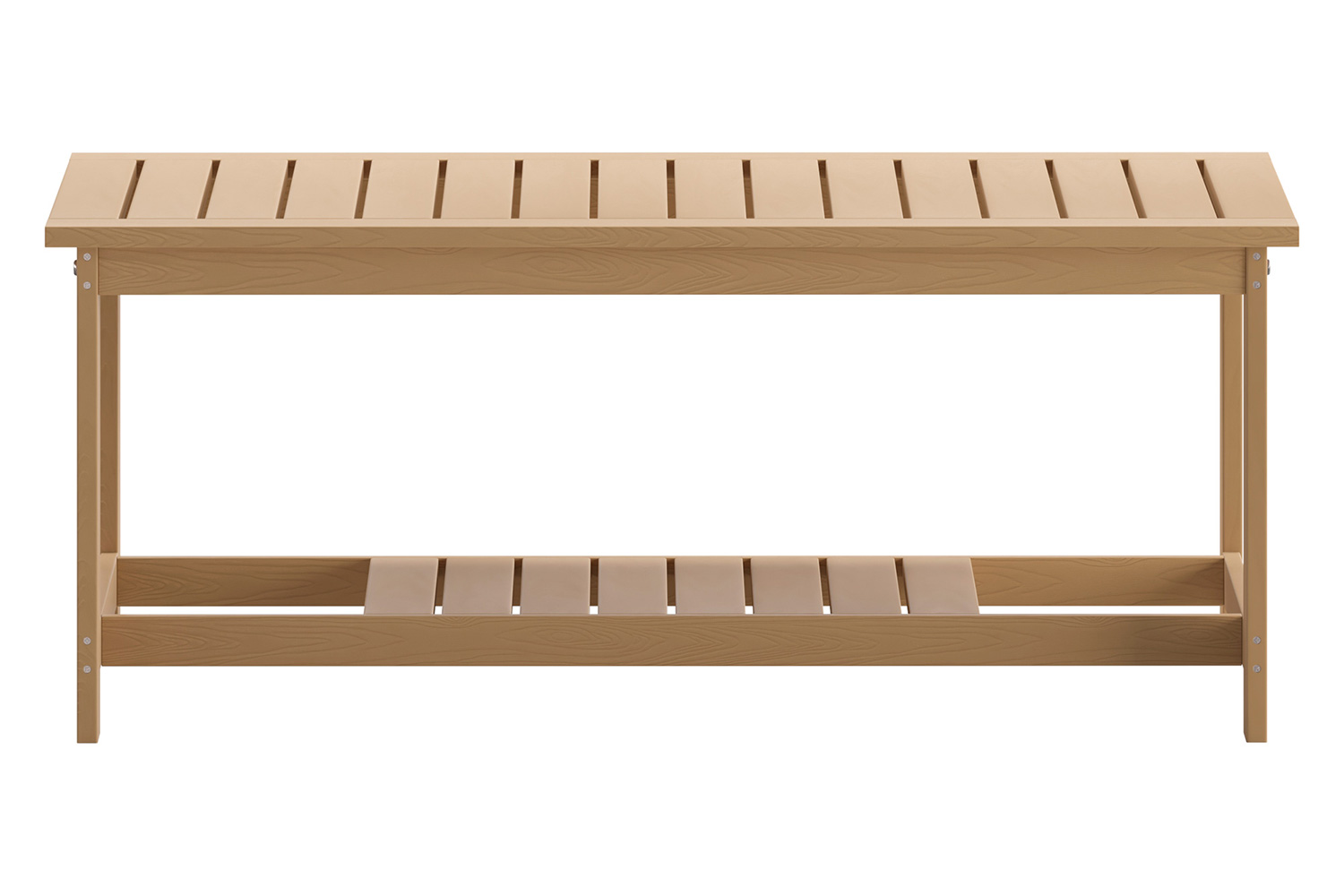 BLNK Charlestown Commercial All-Weather Poly Resin Wood Two Tiered Adirondack Slatted Coffee Conversation Table - Cedar