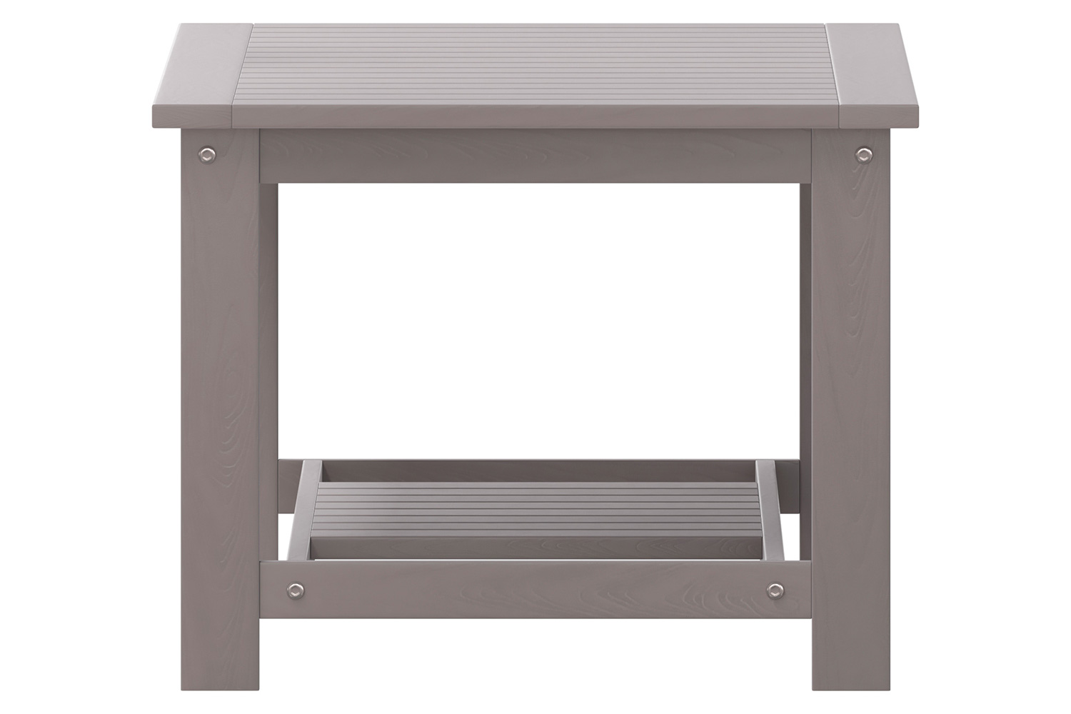 BLNK Charlestown Commercial All-Weather Poly Resin Wood Two Tiered Adirondack Slatted Coffee Conversation Table - Gray