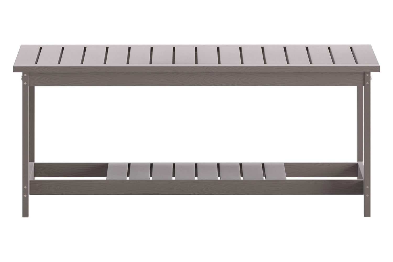 BLNK Charlestown Commercial All-Weather Poly Resin Wood Two Tiered Adirondack Slatted Coffee Conversation Table - Gray