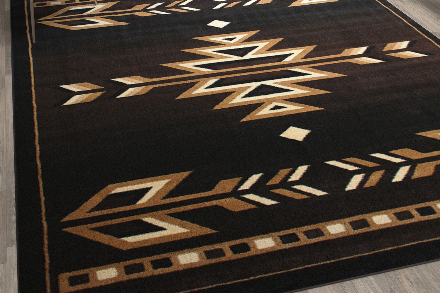 BLNK Amado Collection Southwestern Style Olefin Accent Area Rug with Jute Backing - Brown, 8'W x 10'L