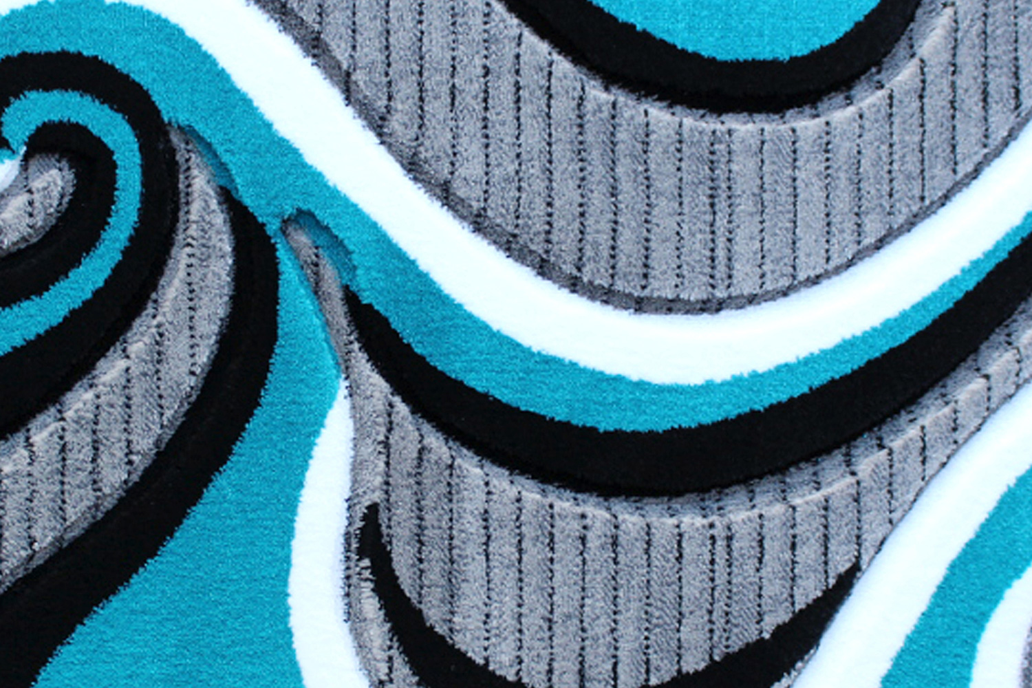 BLNK Athos Collection Abstract Olefin Area Rug with Jute Backing - Turquoise, 2'W x 3'L