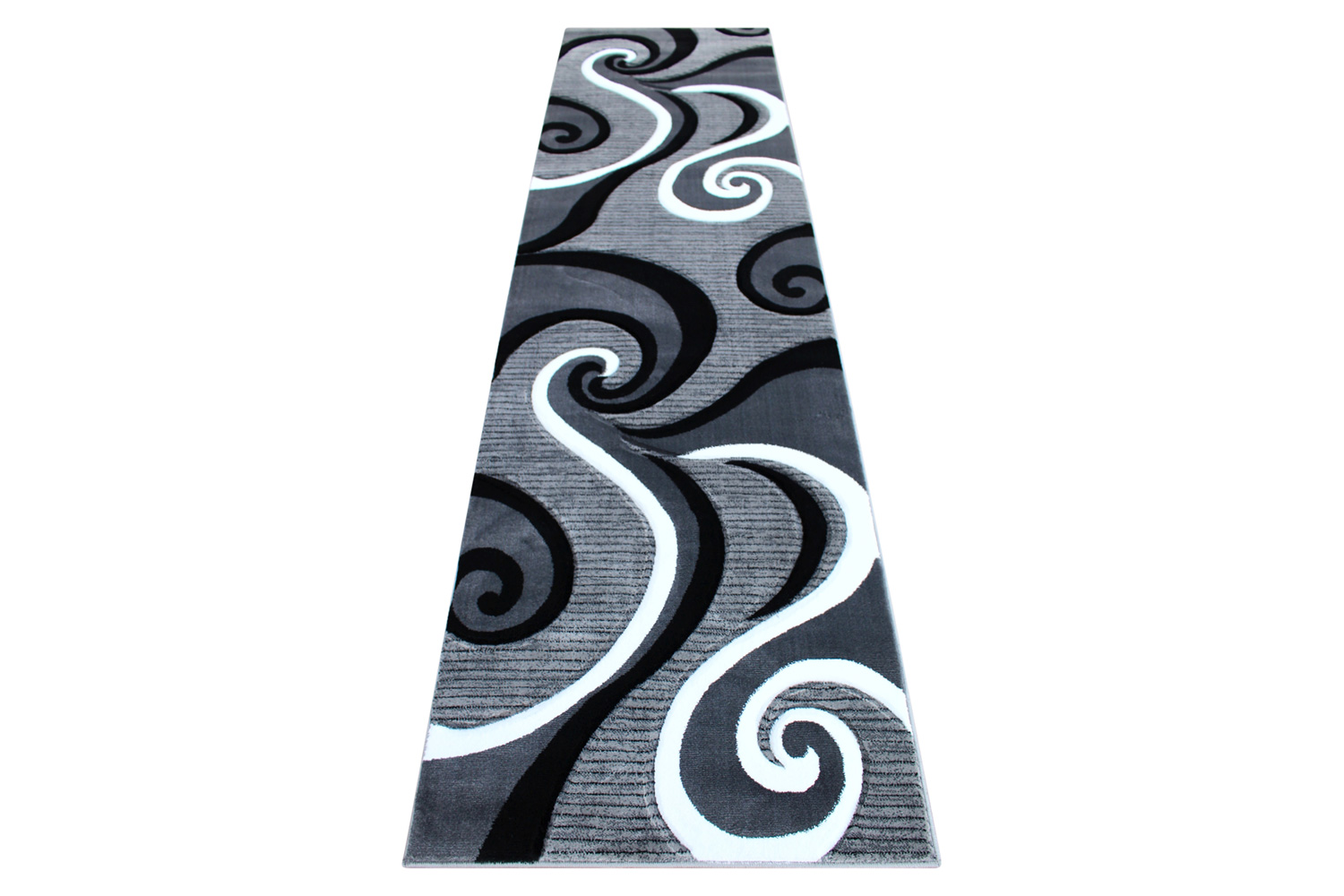 BLNK Athos Collection Abstract Olefin Area Rug with Jute Backing - Gray, 3'W x 10'L