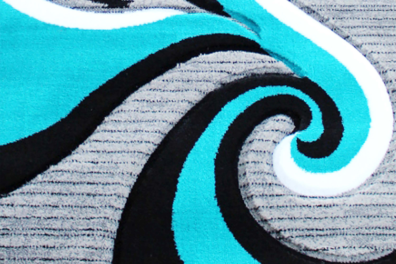 BLNK Athos Collection Abstract Olefin Area Rug with Jute Backing - Turquoise, 3'W x 10'L