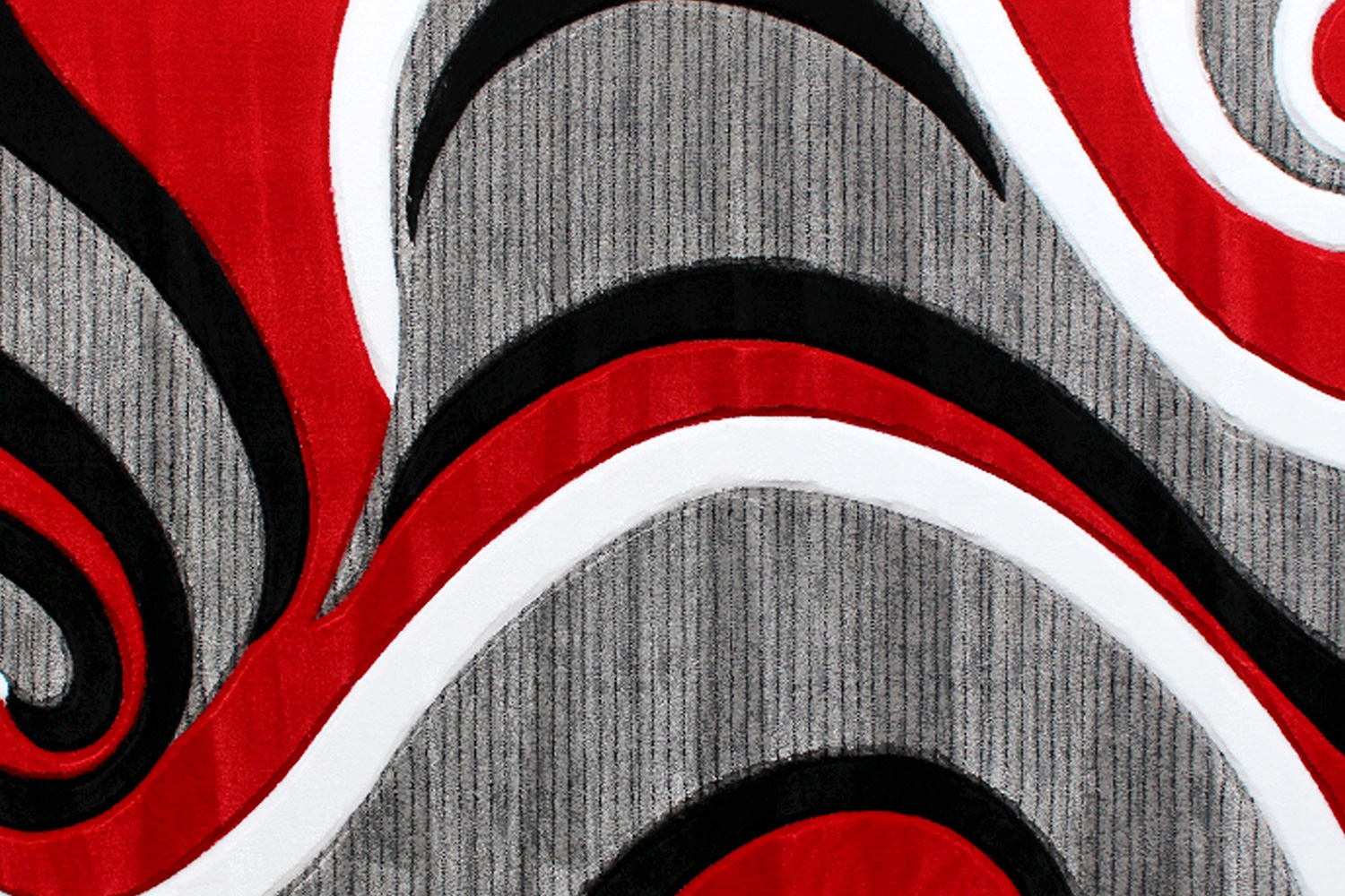 BLNK Athos Collection Abstract Olefin Area Rug with Jute Backing - Red, 5'W x 7'L