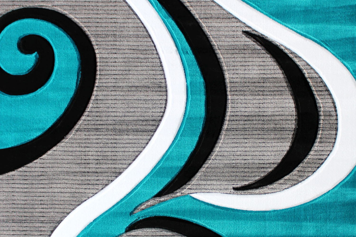 BLNK Athos Collection Abstract Olefin Area Rug with Jute Backing - Turquoise, 5'W x 7'L
