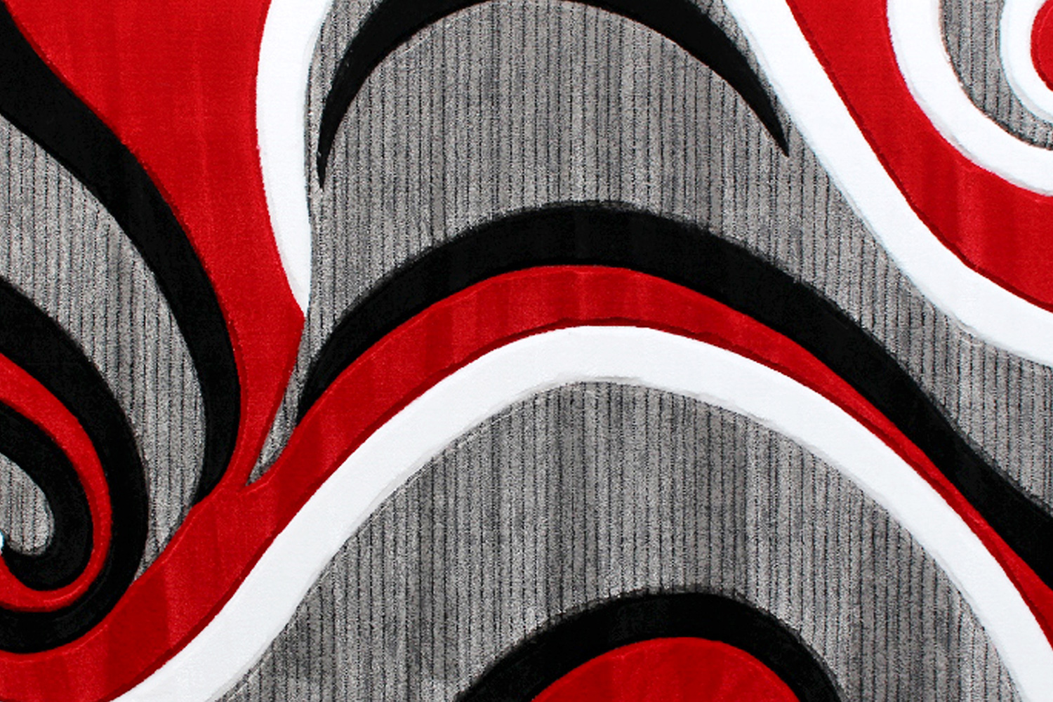 BLNK Athos Collection Abstract Olefin Area Rug with Jute Backing - Red, 8'W x 10'L