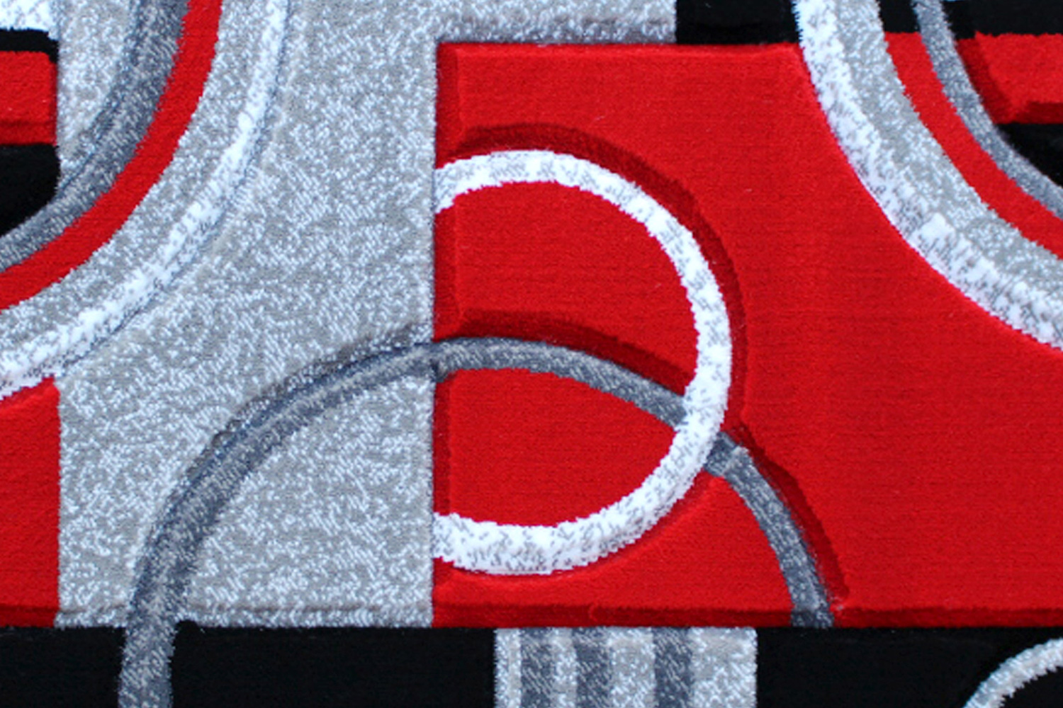 BLNK Audra Collection Geometric Abstract Olefin Area Rug with Jute Backing - Red, 2'W x 3'L