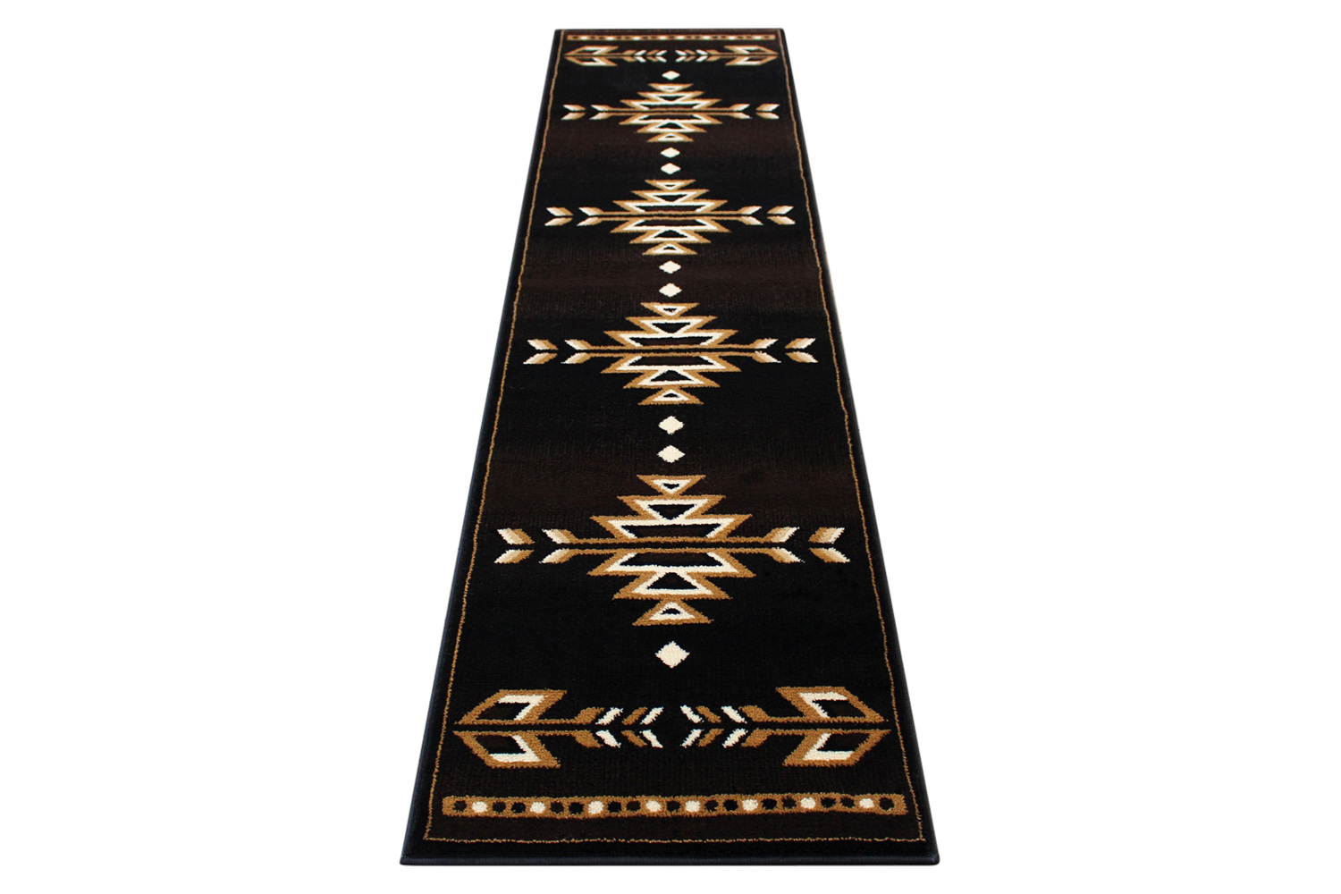 BLNK Amado Collection Southwestern Style Olefin Accent Area Rug with Jute Backing - Brown, 2'W x 7'L