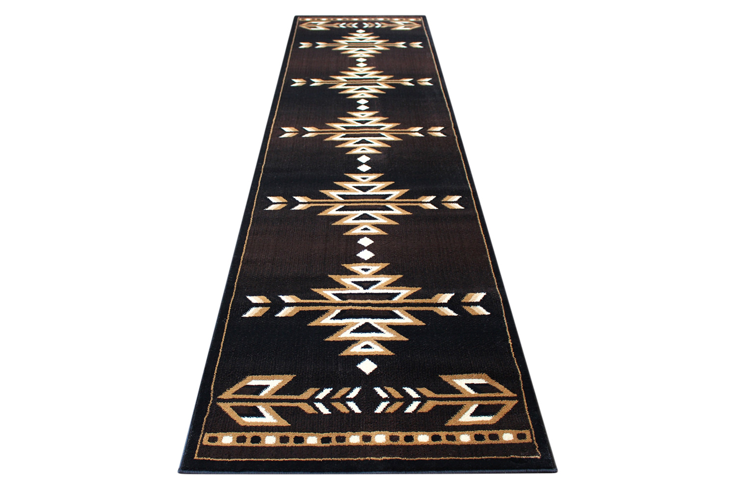 BLNK Amado Collection Southwestern Style Olefin Accent Area Rug with Jute Backing - Brown, 3'W x 10'L