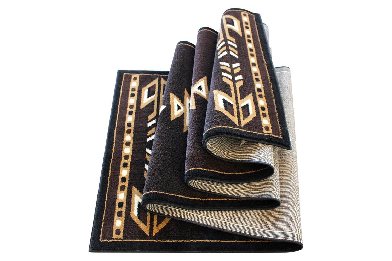 BLNK Amado Collection Southwestern Style Olefin Accent Area Rug with Jute Backing - Brown, 3'W x 10'L