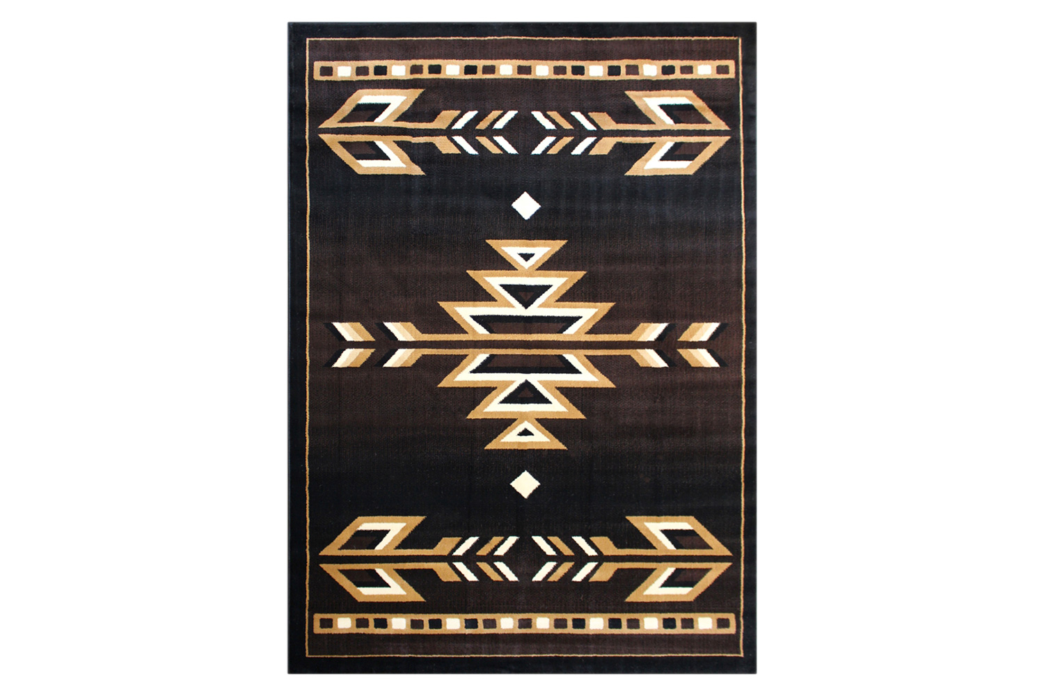 BLNK Amado Collection Southwestern Style Olefin Accent Area Rug with Jute Backing - Brown, 6'W x 9'L