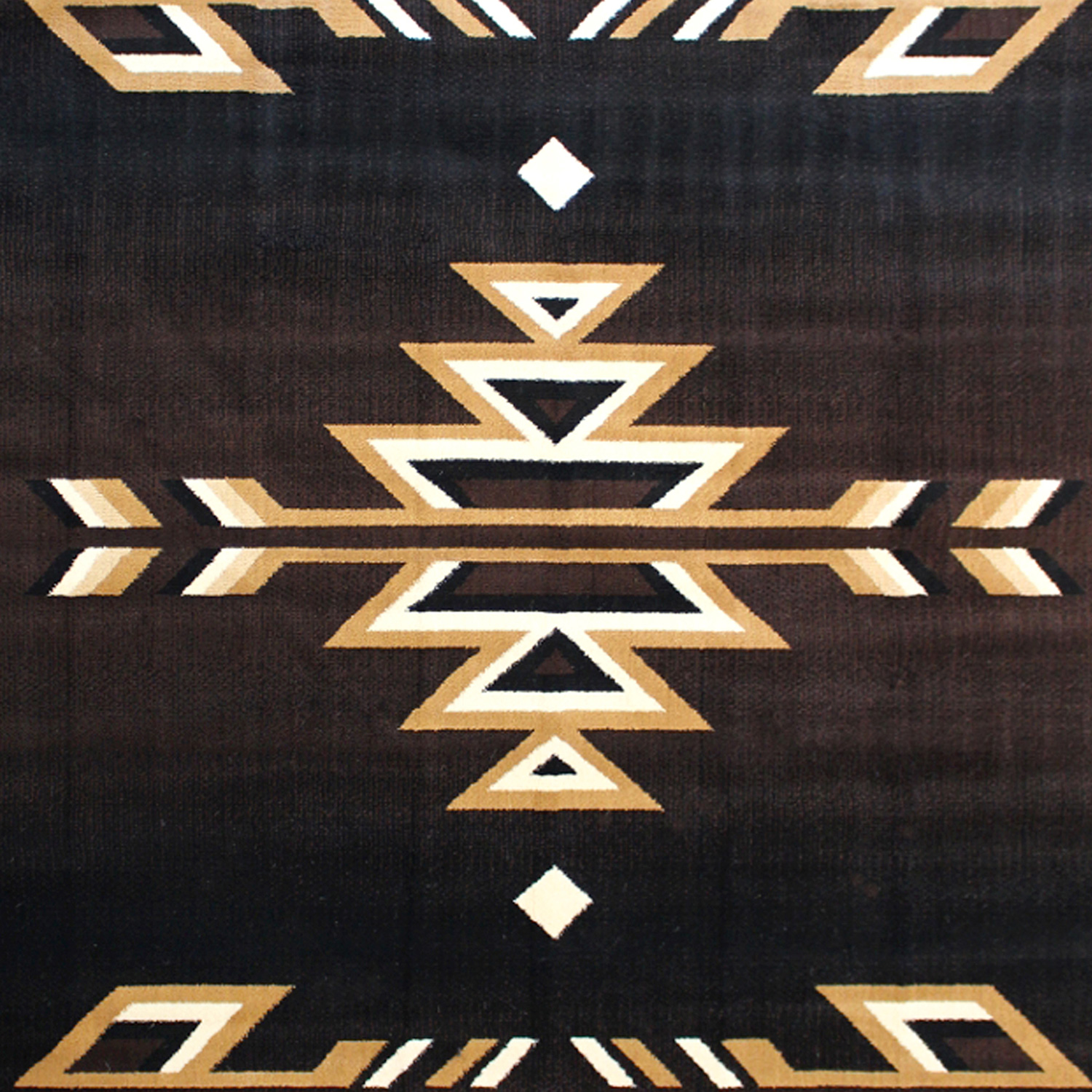 BLNK Amado Collection Southwestern Style Olefin Accent Area Rug with Jute Backing - Brown, 6'W x 9'L