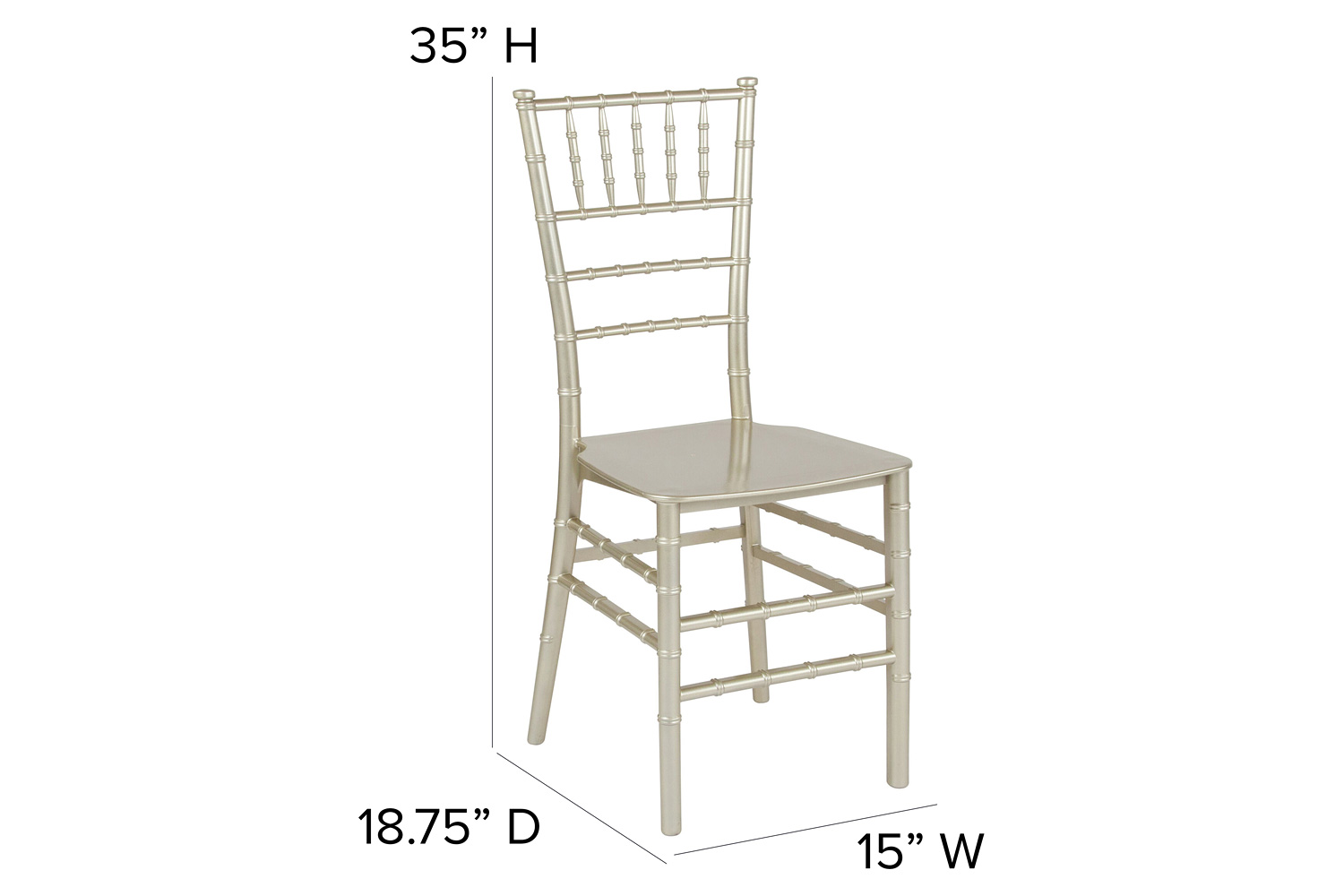 BLNK HERCULES Series Resin Stacking Chiavari Chair - Champagne