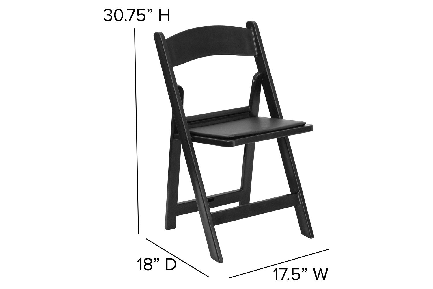 BLNK Hercules Resin Folding Chair - Black