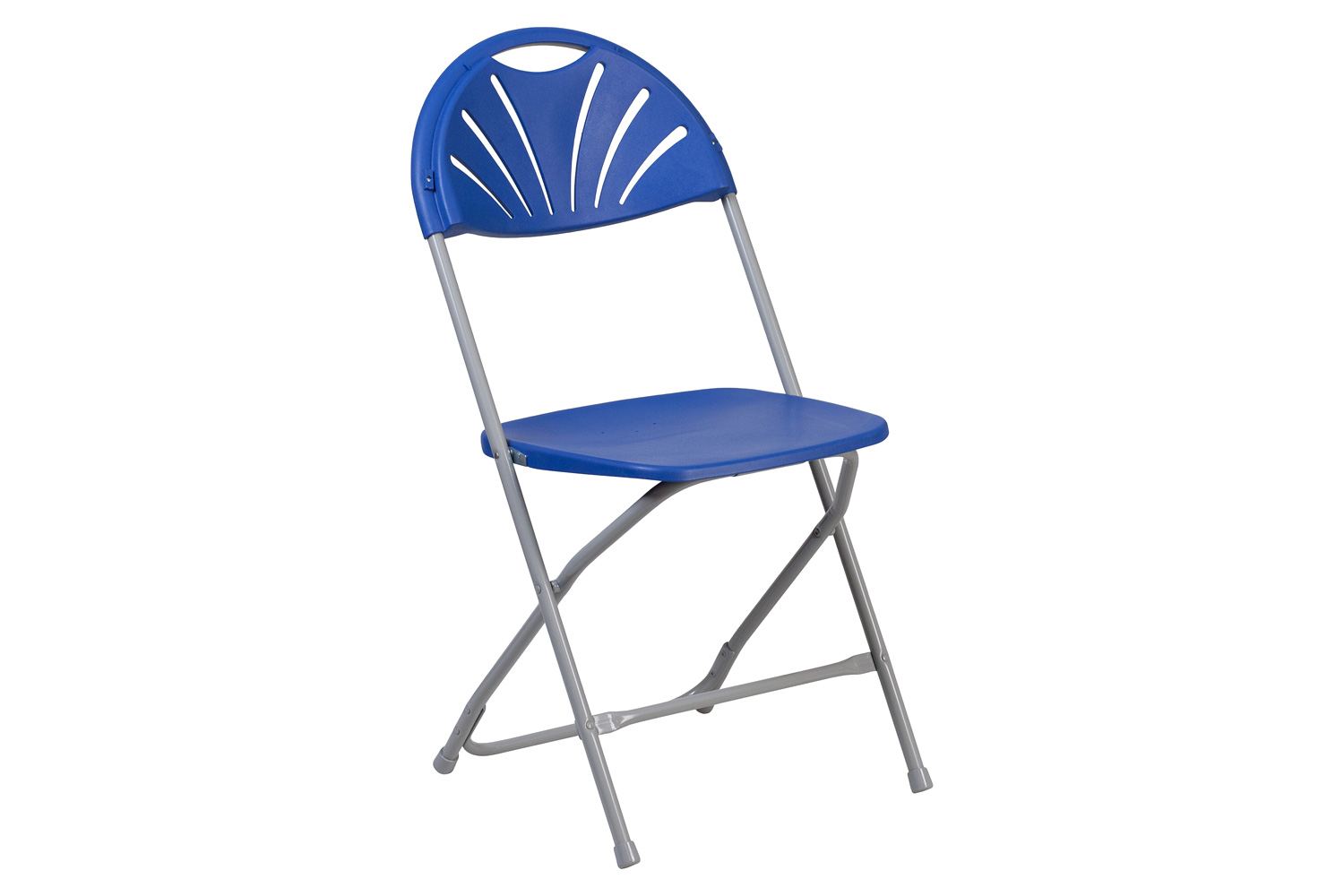 BLNK HERCULES Series Plastic Fan Back Folding Chair - Blue