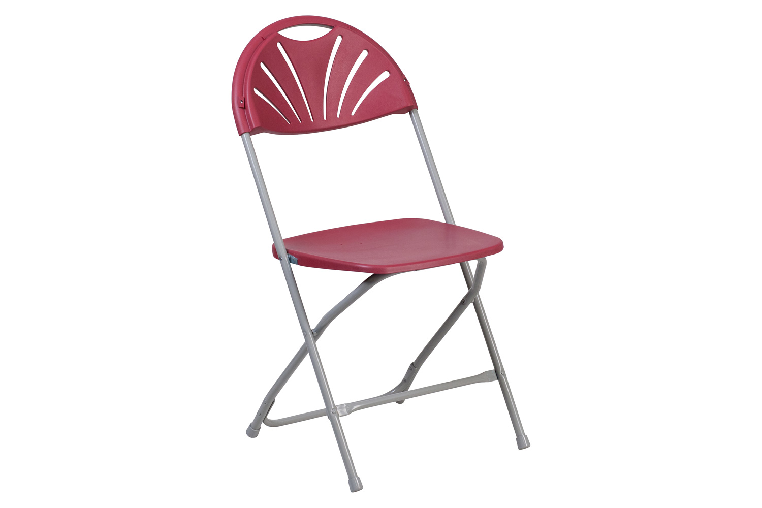 BLNK HERCULES Series Plastic Fan Back Folding Chair - Burgundy