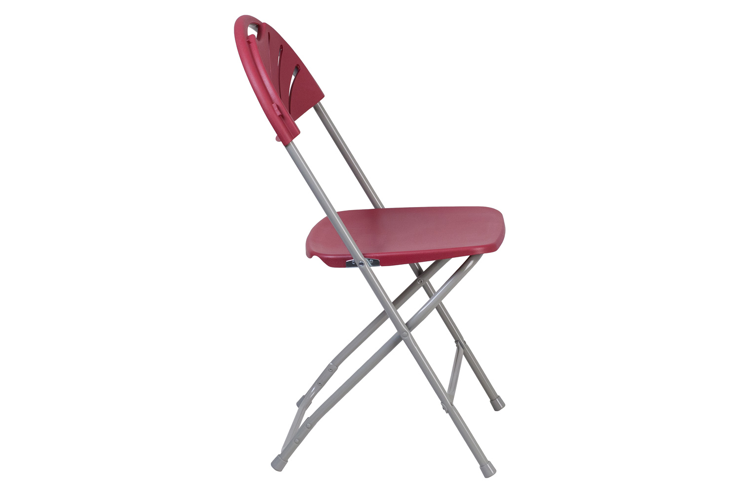 BLNK HERCULES Series Plastic Fan Back Folding Chair - Burgundy