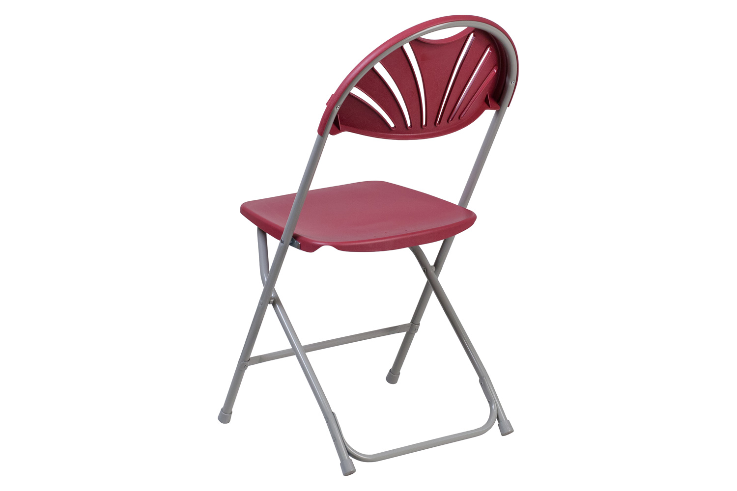 BLNK HERCULES Series Plastic Fan Back Folding Chair - Burgundy