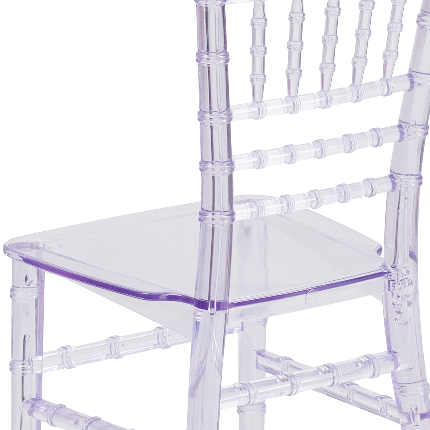 BLNK HERCULES Child’s Resin Party and Event Chiavari Chair - Transparent Crystal
