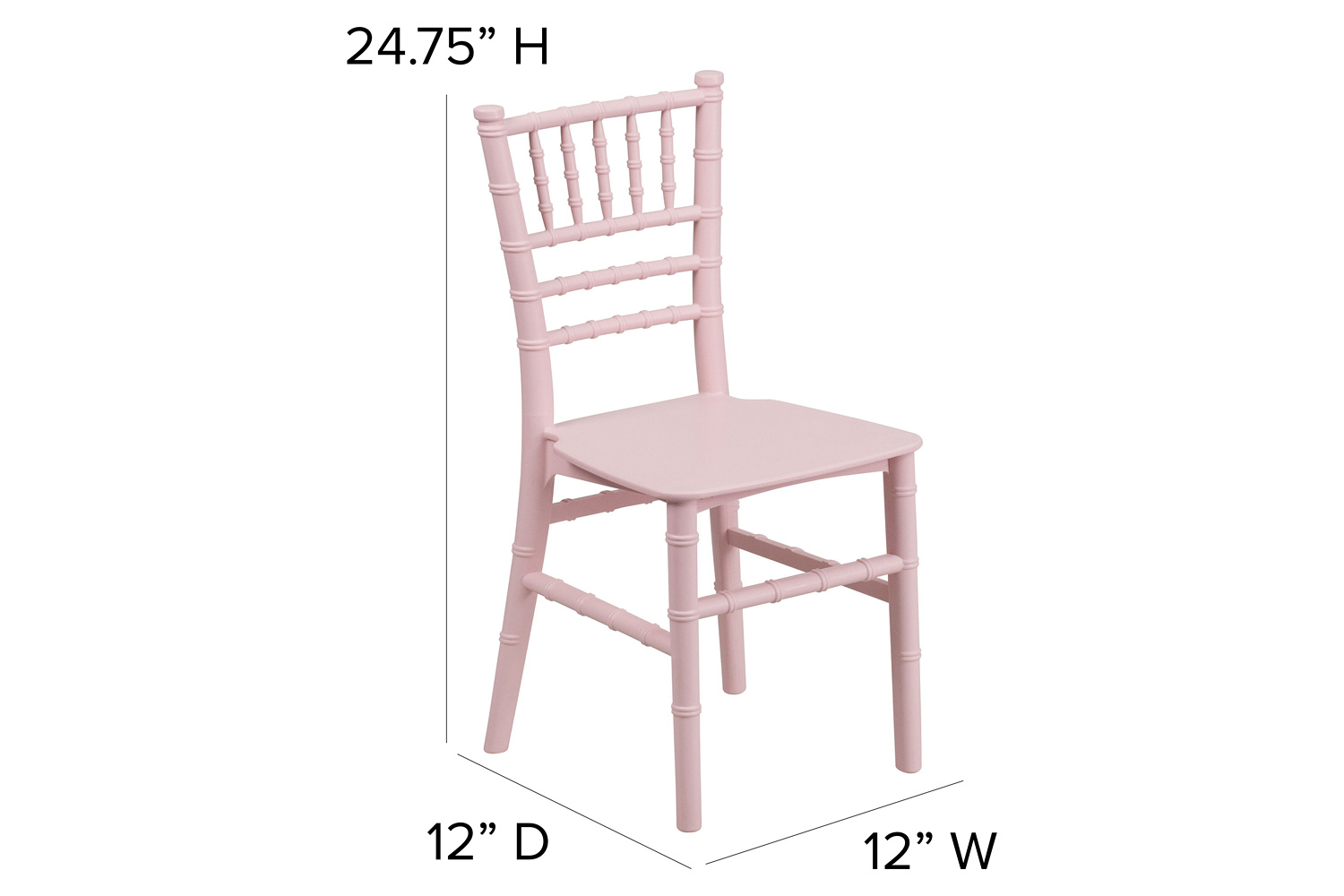BLNK HERCULES Child’s Resin Party and Event Chiavari Chair - Pink