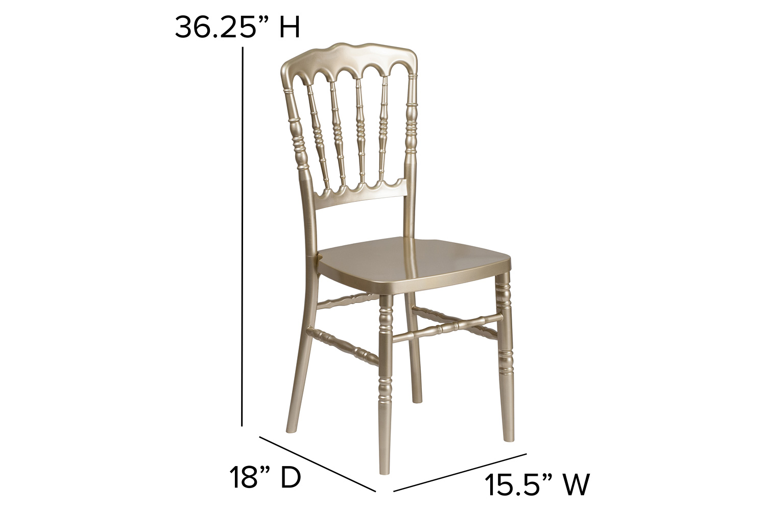 BLNK HERCULES Series Resin Stacking Napoleon Chair - Gold