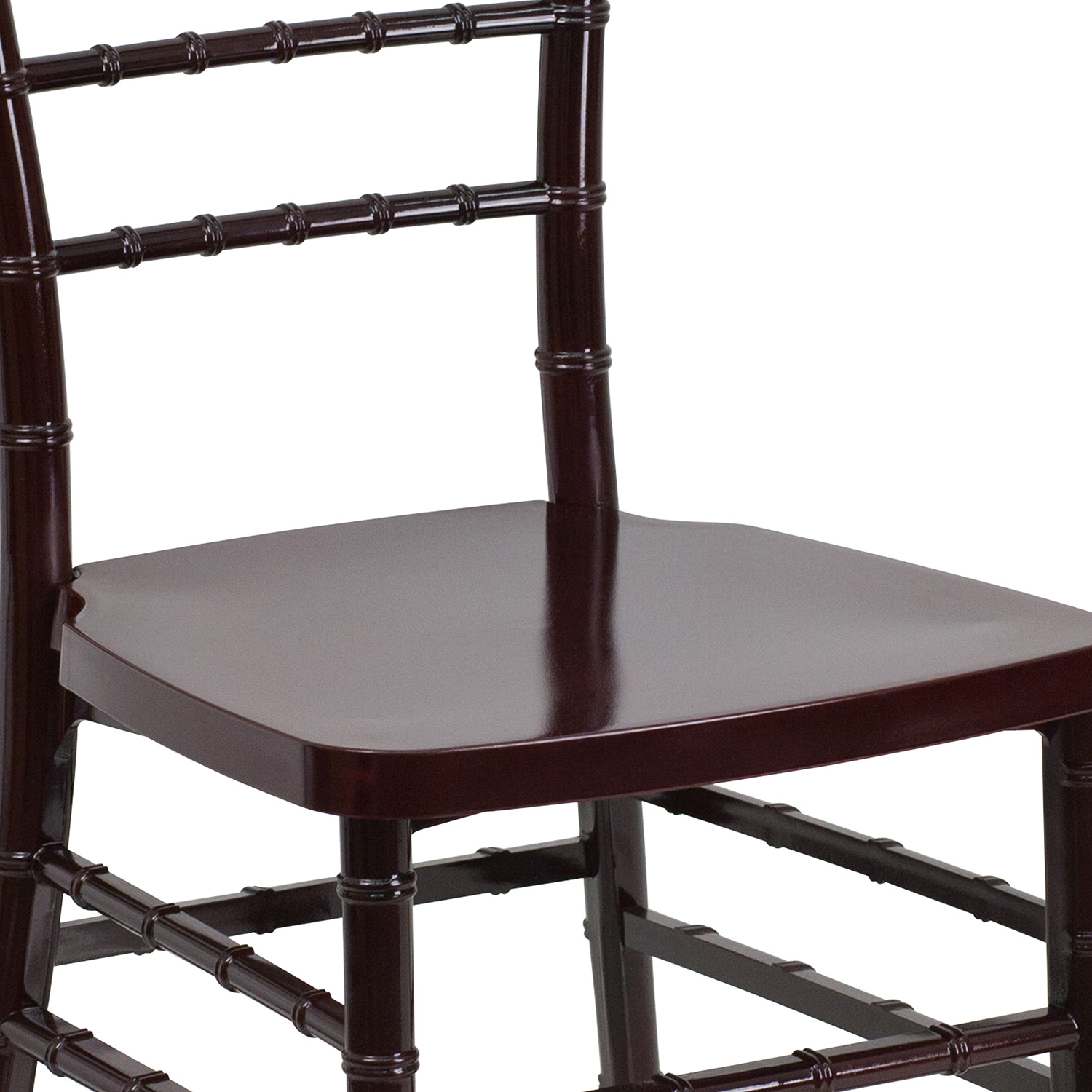 BLNK HERCULES PREMIUM Series Resin Stacking Chiavari Chair - Mahogany