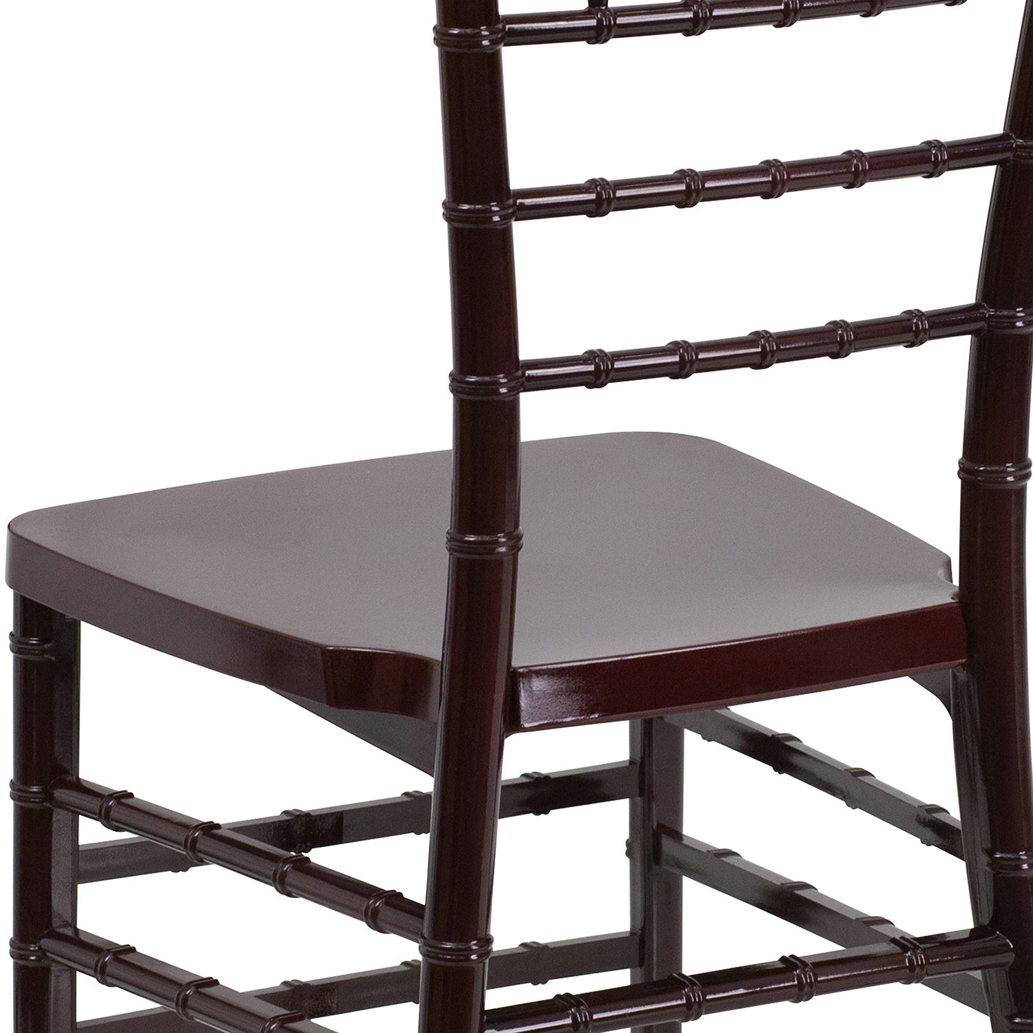 BLNK HERCULES PREMIUM Series Resin Stacking Chiavari Chair - Mahogany