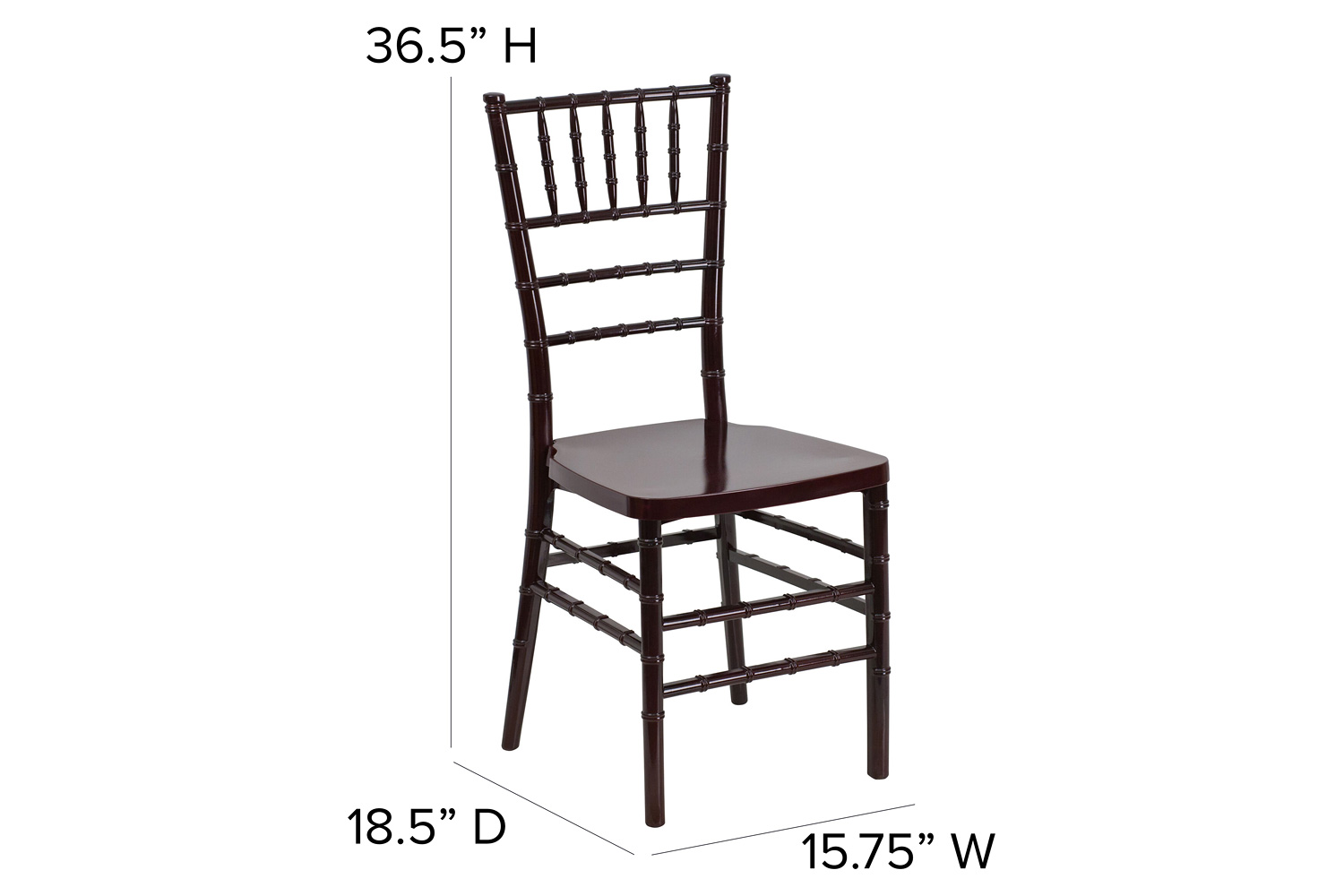 BLNK HERCULES PREMIUM Series Resin Stacking Chiavari Chair - Mahogany