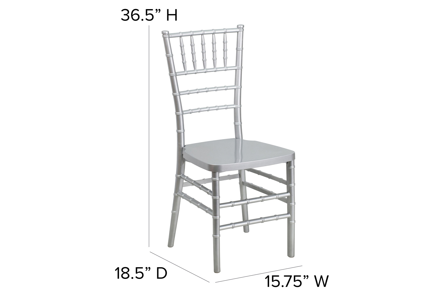 BLNK HERCULES PREMIUM Series Resin Stacking Chiavari Chair - Silver