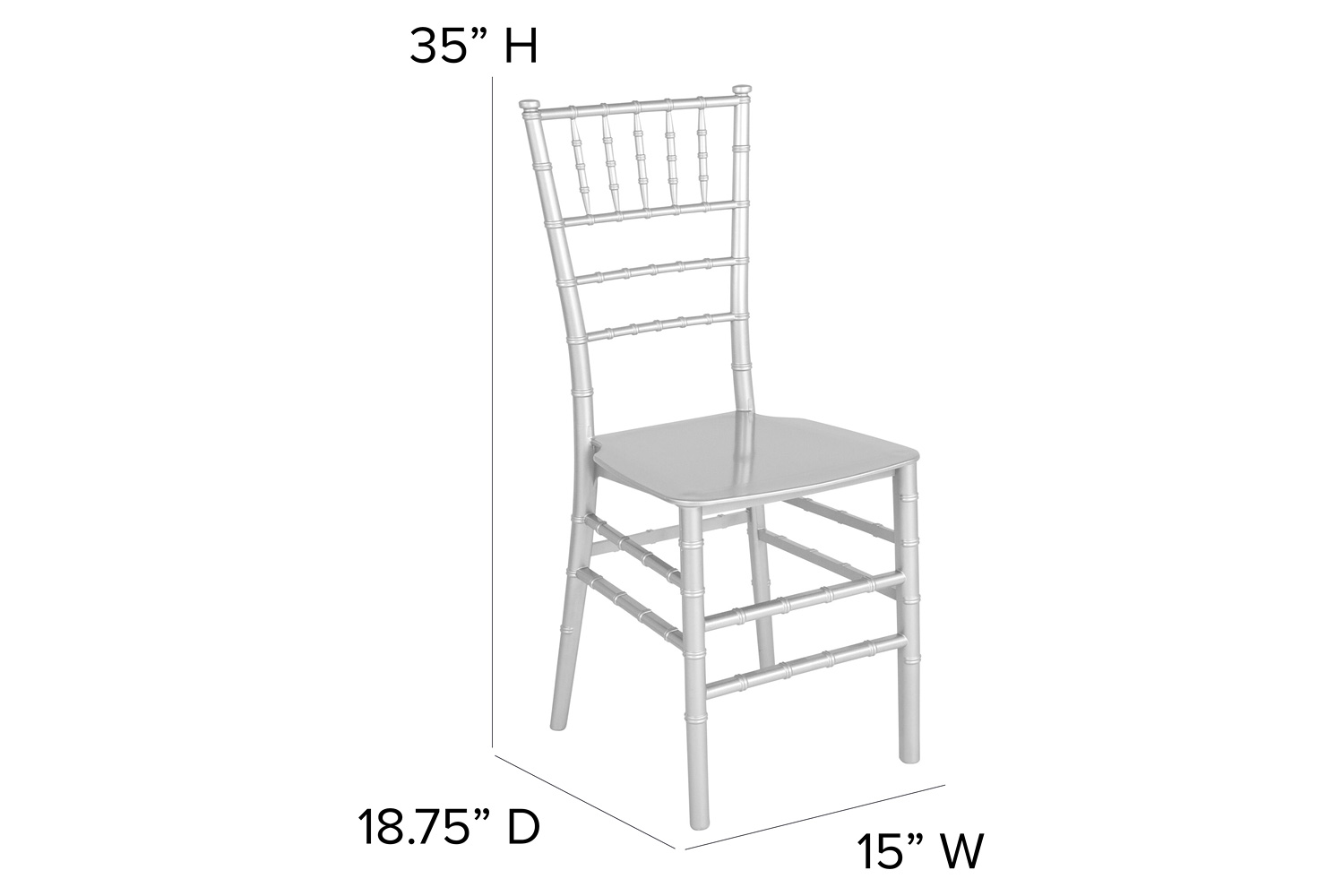 BLNK HERCULES Series Resin Stacking Chiavari Chair - Silver
