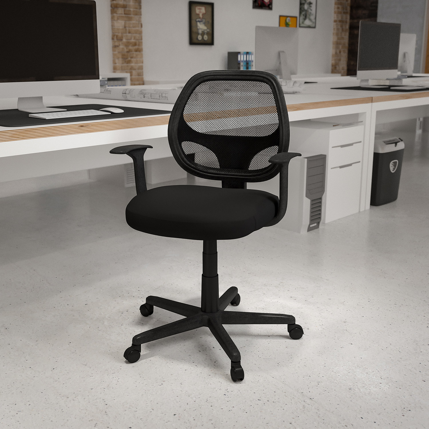 BLNK - Flash Fundamentals Mid-Back Mesh Swivel Ergonomic Task Office Chair with Arms