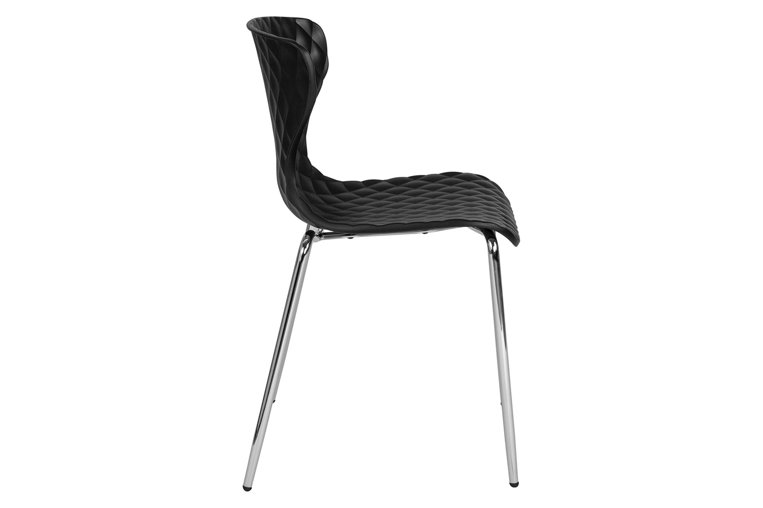BLNK Lowell Plastic Contemporary Design Stack Chair - Black