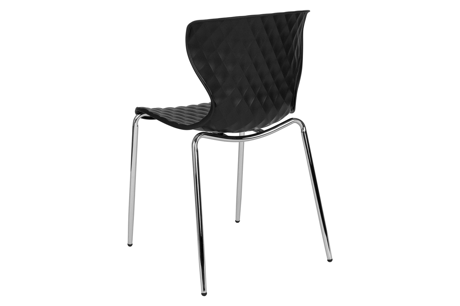 BLNK Lowell Plastic Contemporary Design Stack Chair - Black