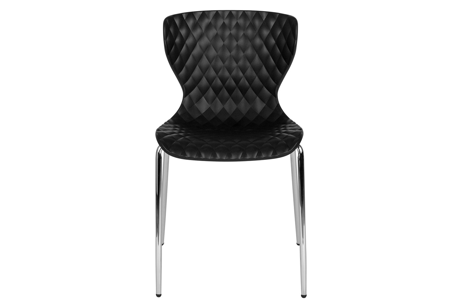 BLNK Lowell Plastic Contemporary Design Stack Chair - Black