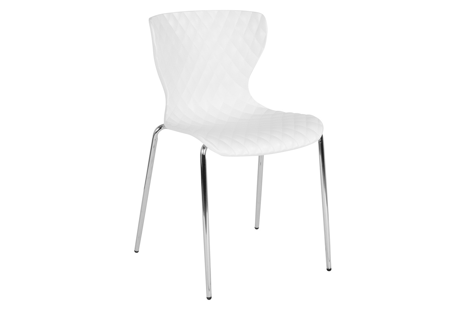 BLNK Lowell Plastic Contemporary Design Stack Chair - White