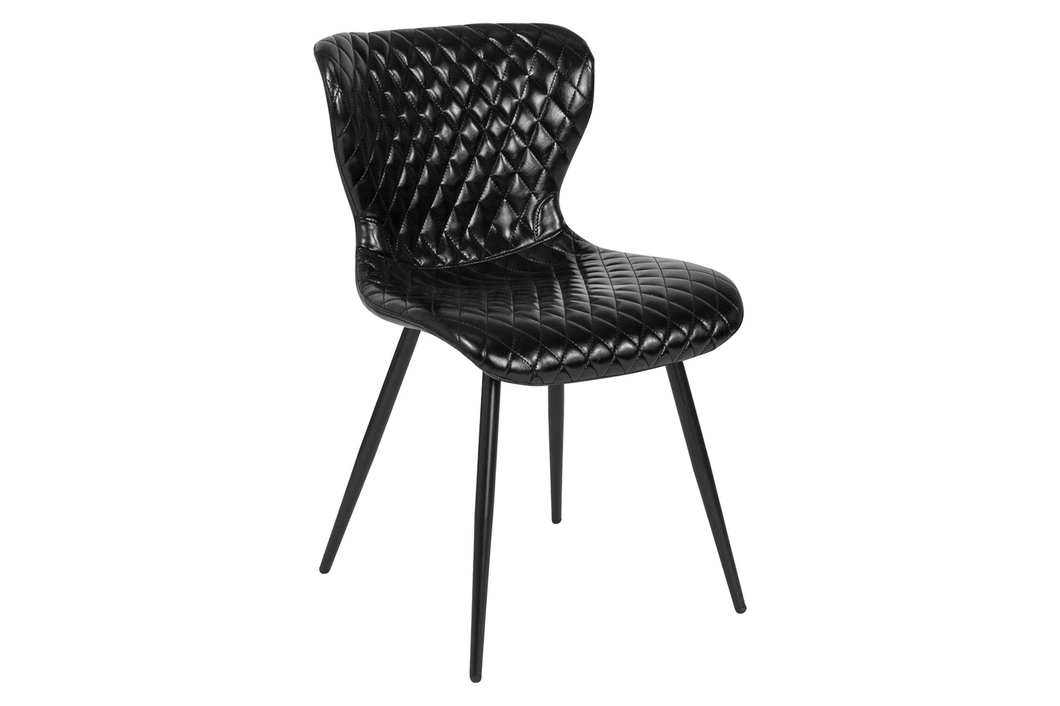 BLNK - Bristol Contemporary Upholstered Chair in Black Vinyl