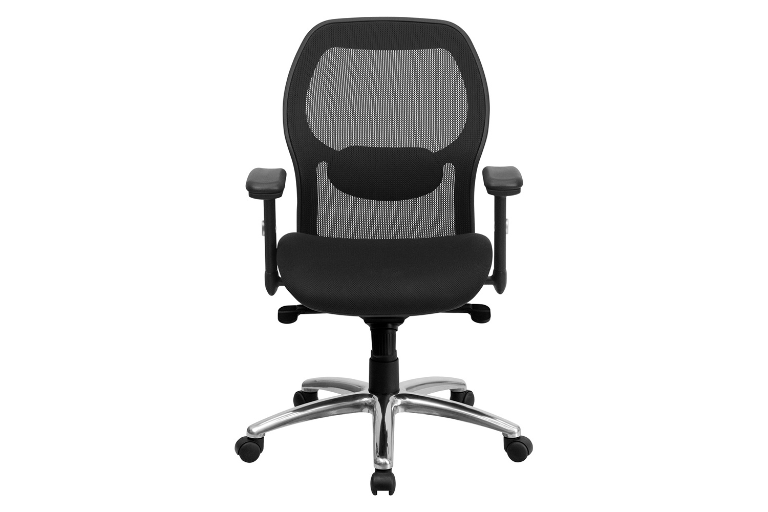 BLNK Albert Mid-Back Black Executive Swivel Office Chair with Adjustable Lumbar and Arms and Knee Tilt Control - Mesh