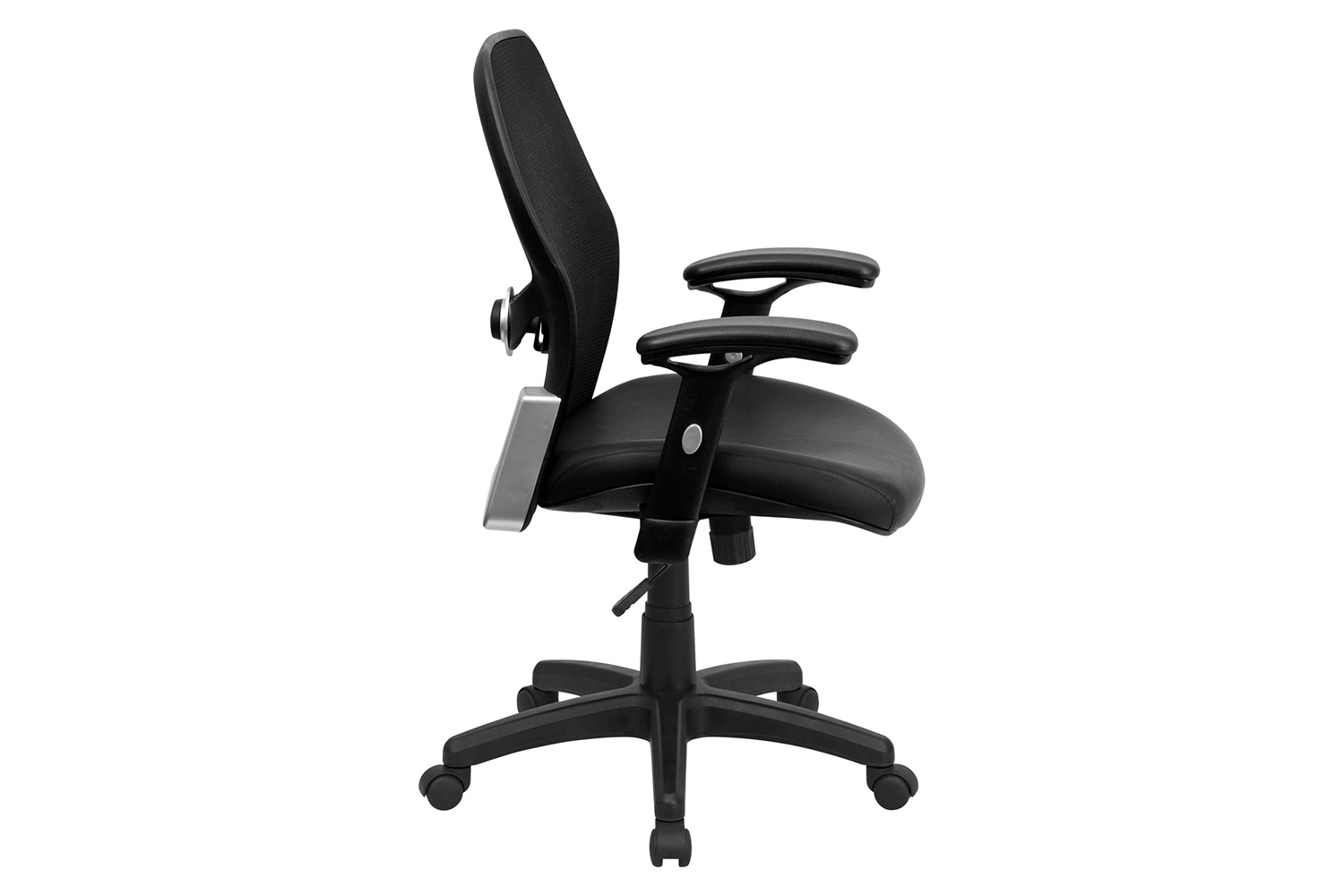 BLNK - Albert Mid-Back Black Super Mesh Executive Swivel Office Chair with Adjustable Lumbar and Arms