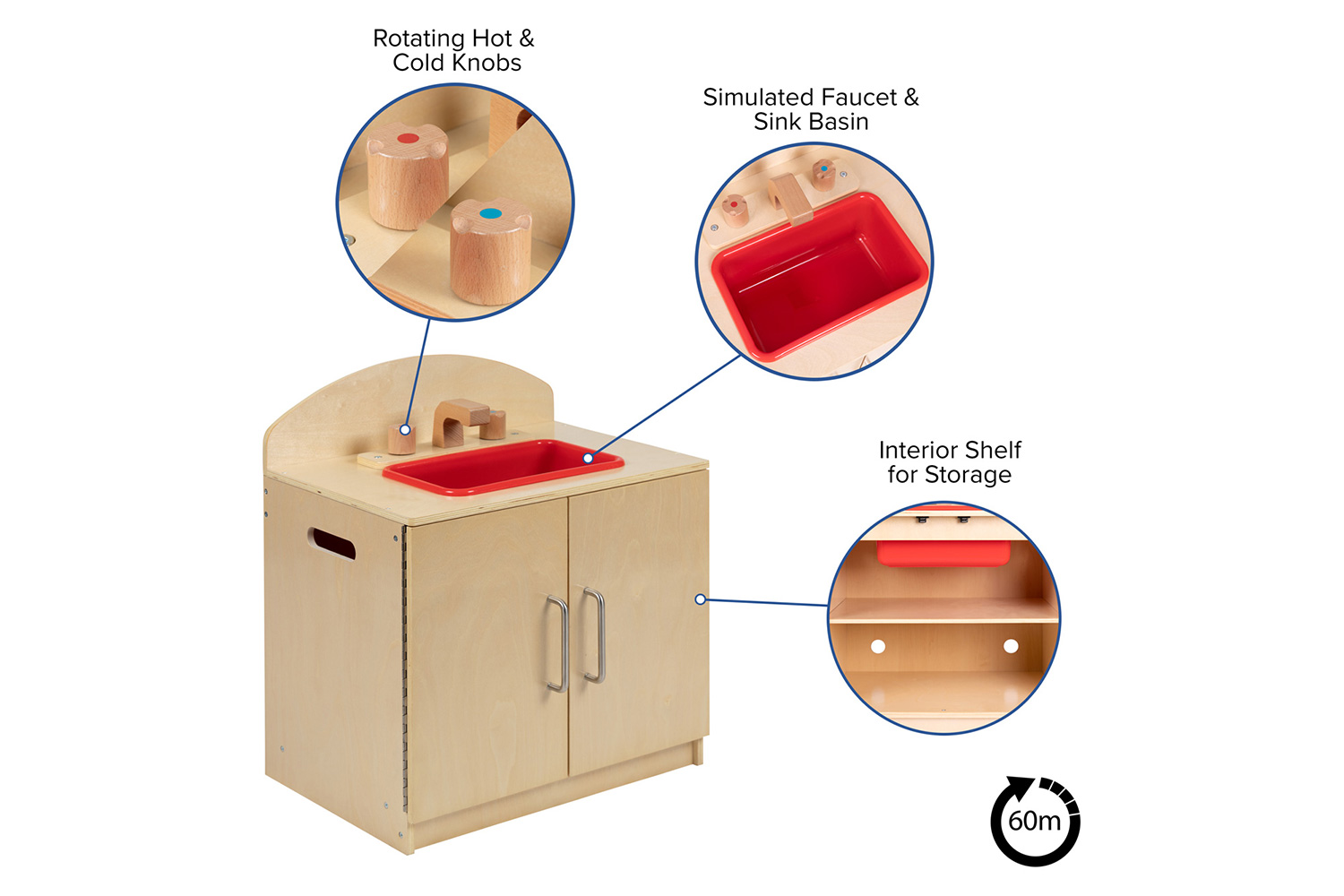 BLNK - Hercules Children's Wooden Kitchen Sink