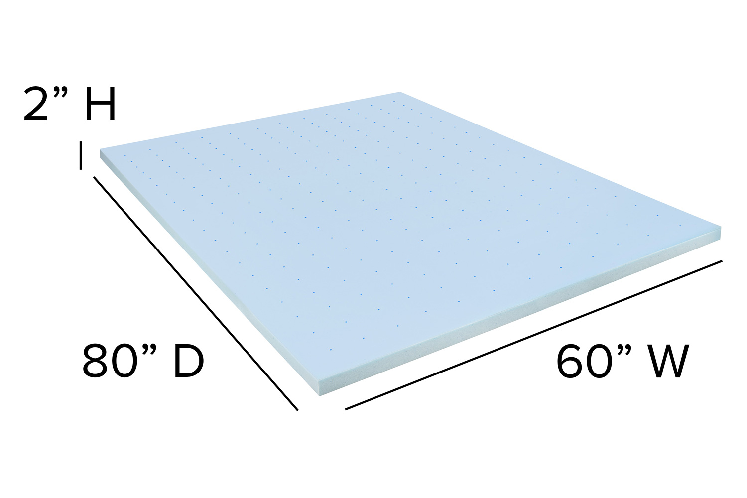 BLNK Capri Comfortable Sleep 2" Cool Gel Memory Foam Mattress Topper - Queen Size