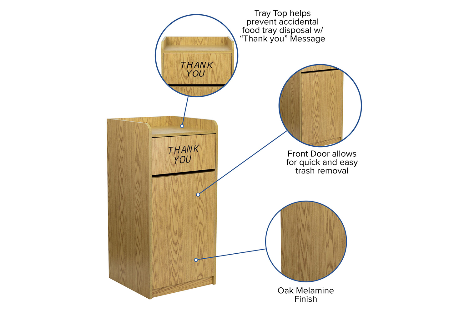 BLNK Sony Laminate Tray Top Receptacle - Oak