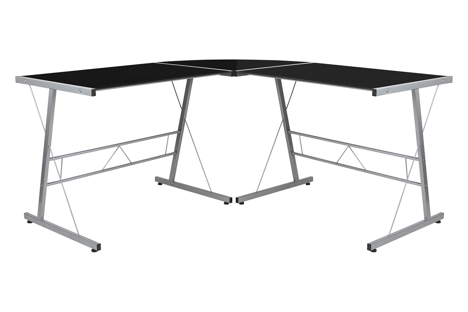 BLNK Ginny L-Shaped Computer Desk - Black