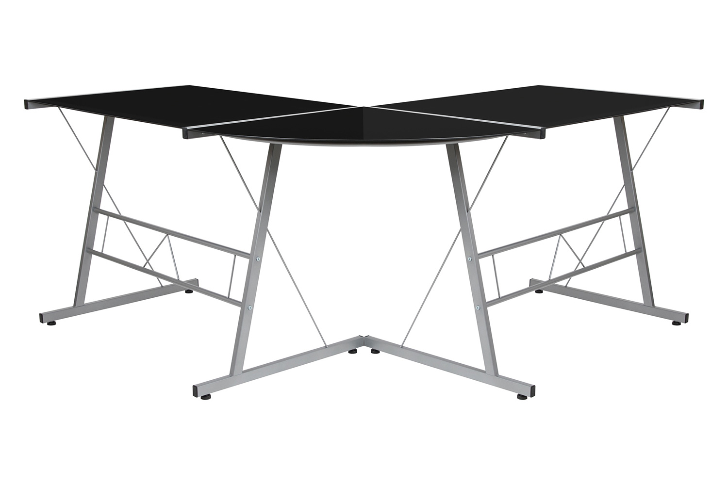 BLNK Ginny L-Shaped Computer Desk - Black