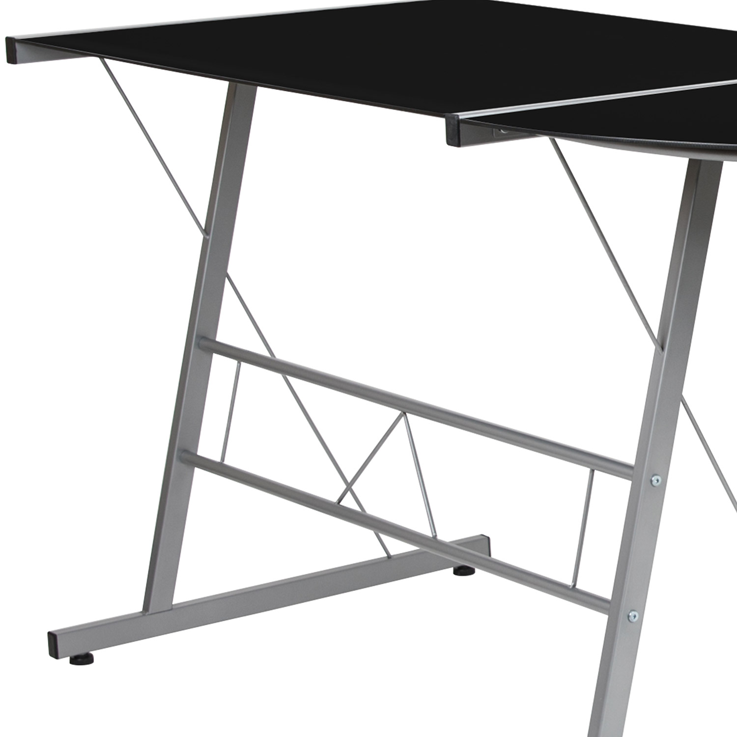BLNK Ginny L-Shaped Computer Desk - Black